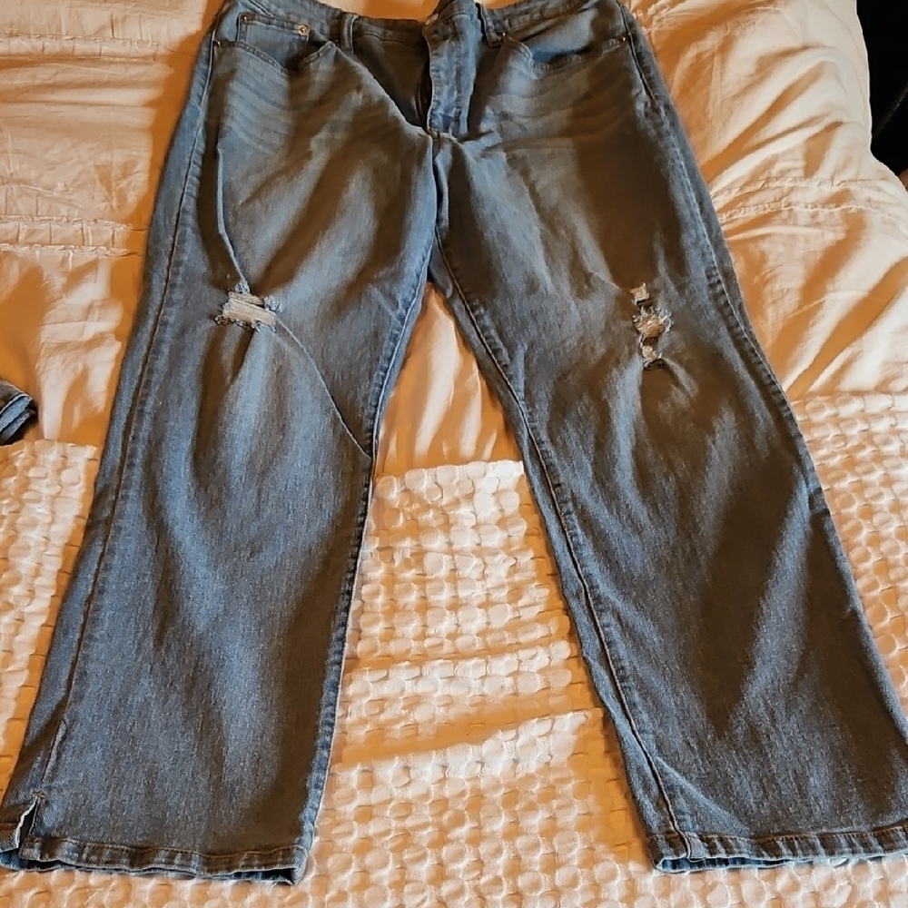 Crown & Ivy Blue Denim High-rise Vintage Straight